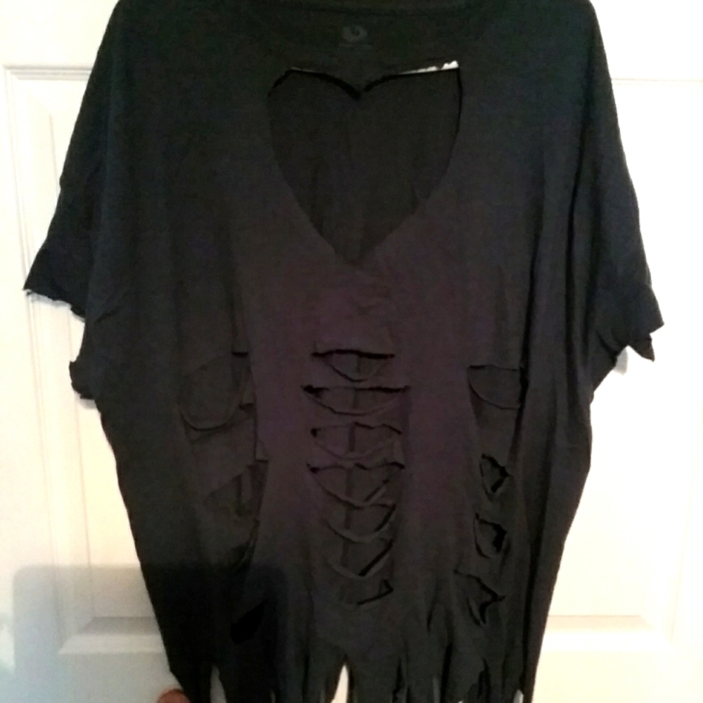 Women's plus size 2XL blue homemade design t-shirt